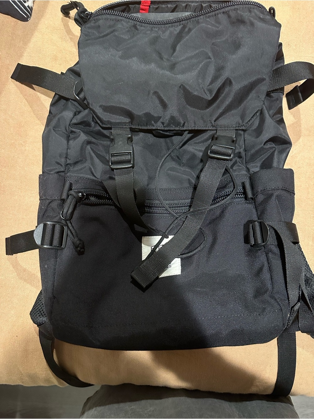 Topo Designs Black Men's Rucksack Backpack with Front Pocket